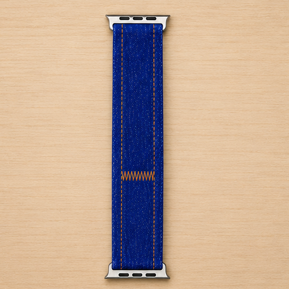 Rugged Denim-Texture Sport Loop Smartwatch Band