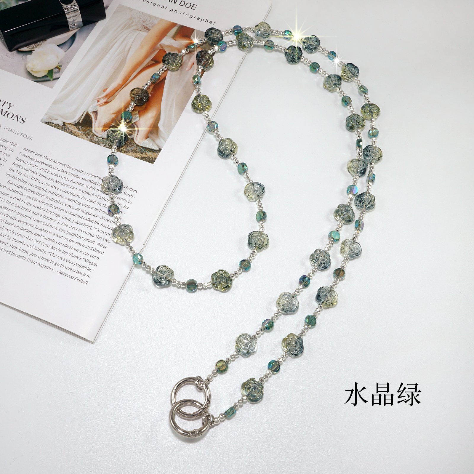 Rose Crystal Crossbody Lanyard