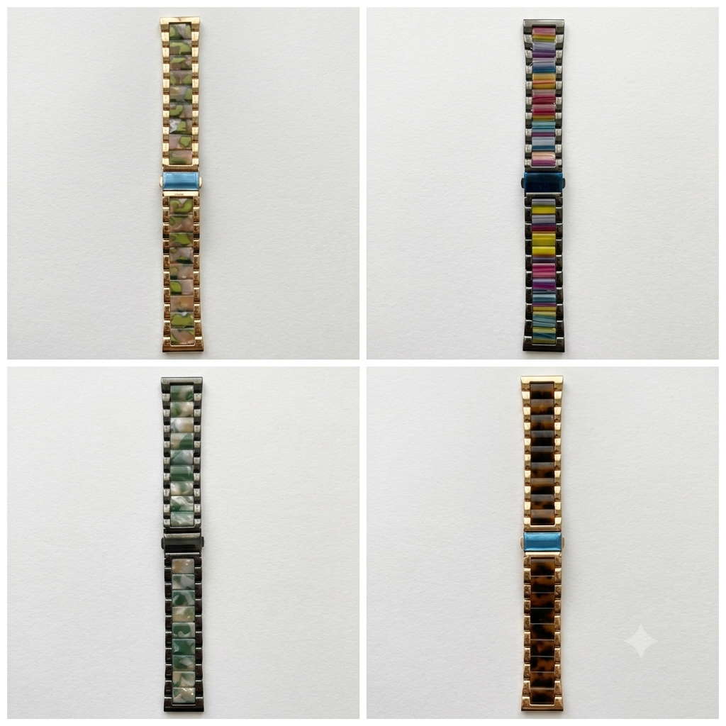 Geometric Resin & Enamel Smartwatch Bracelet