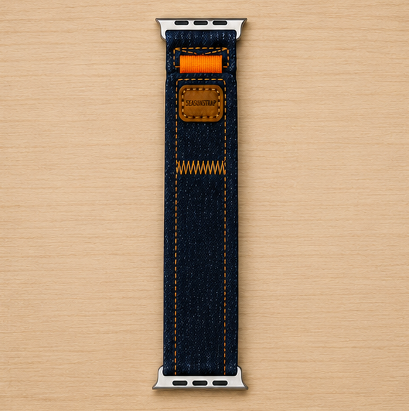 Rugged Denim-Texture Sport Loop Smartwatch Band