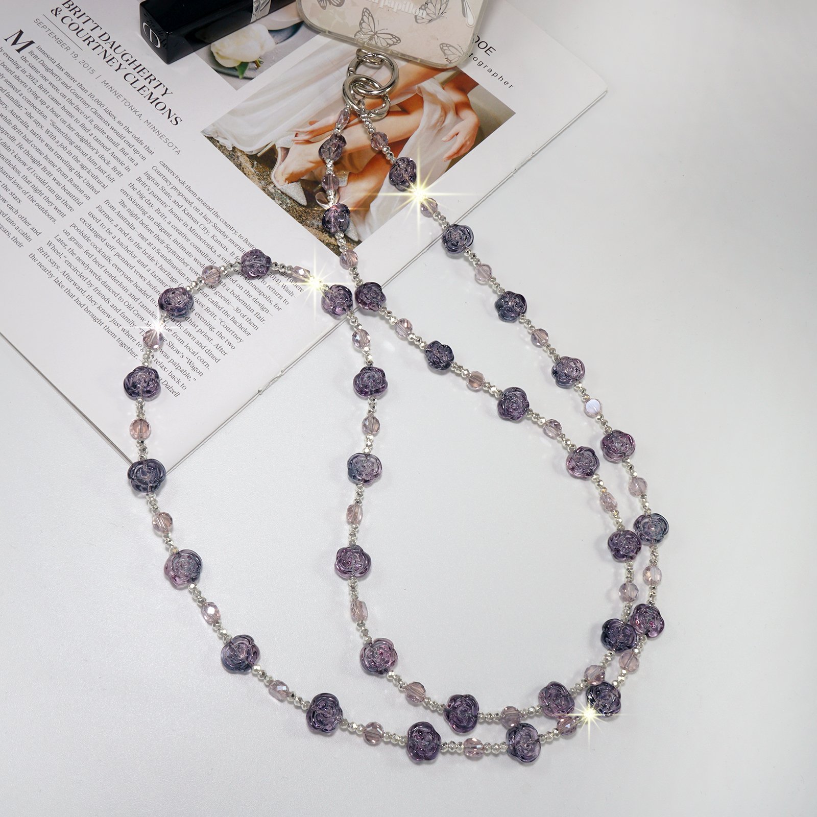 Rose Crystal Crossbody Lanyard
