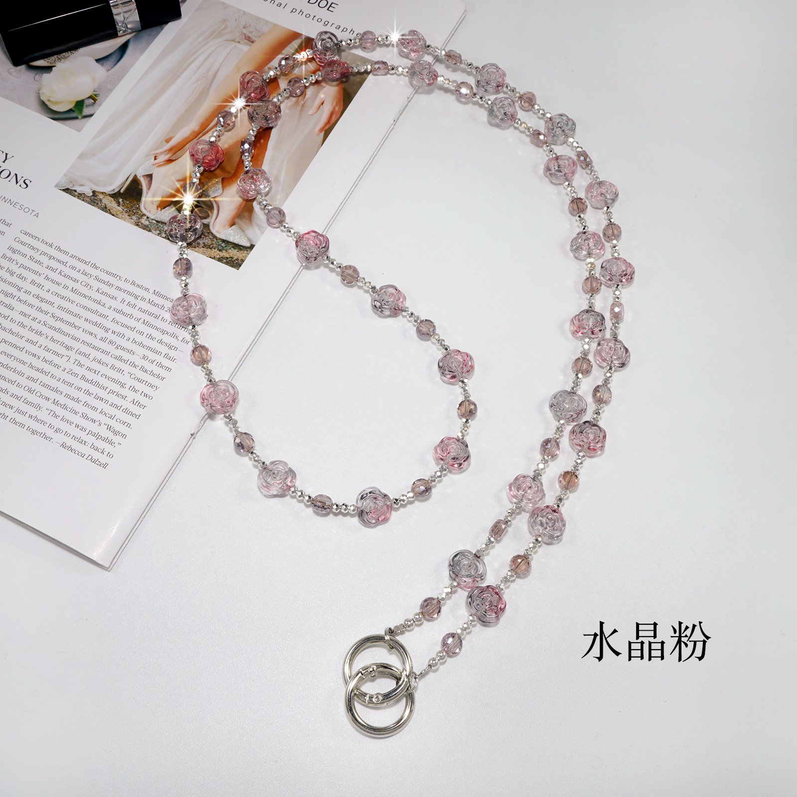 Rose Crystal Crossbody Lanyard
