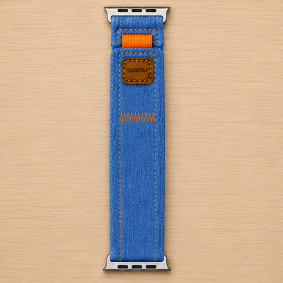 Rugged Denim-Texture Sport Loop Smartwatch Band