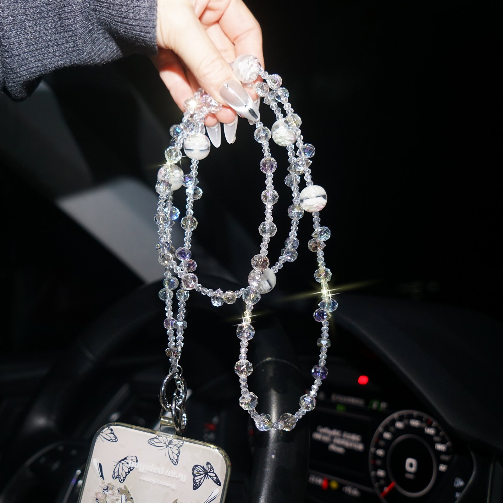 metallic silver spring-gate ring clasp