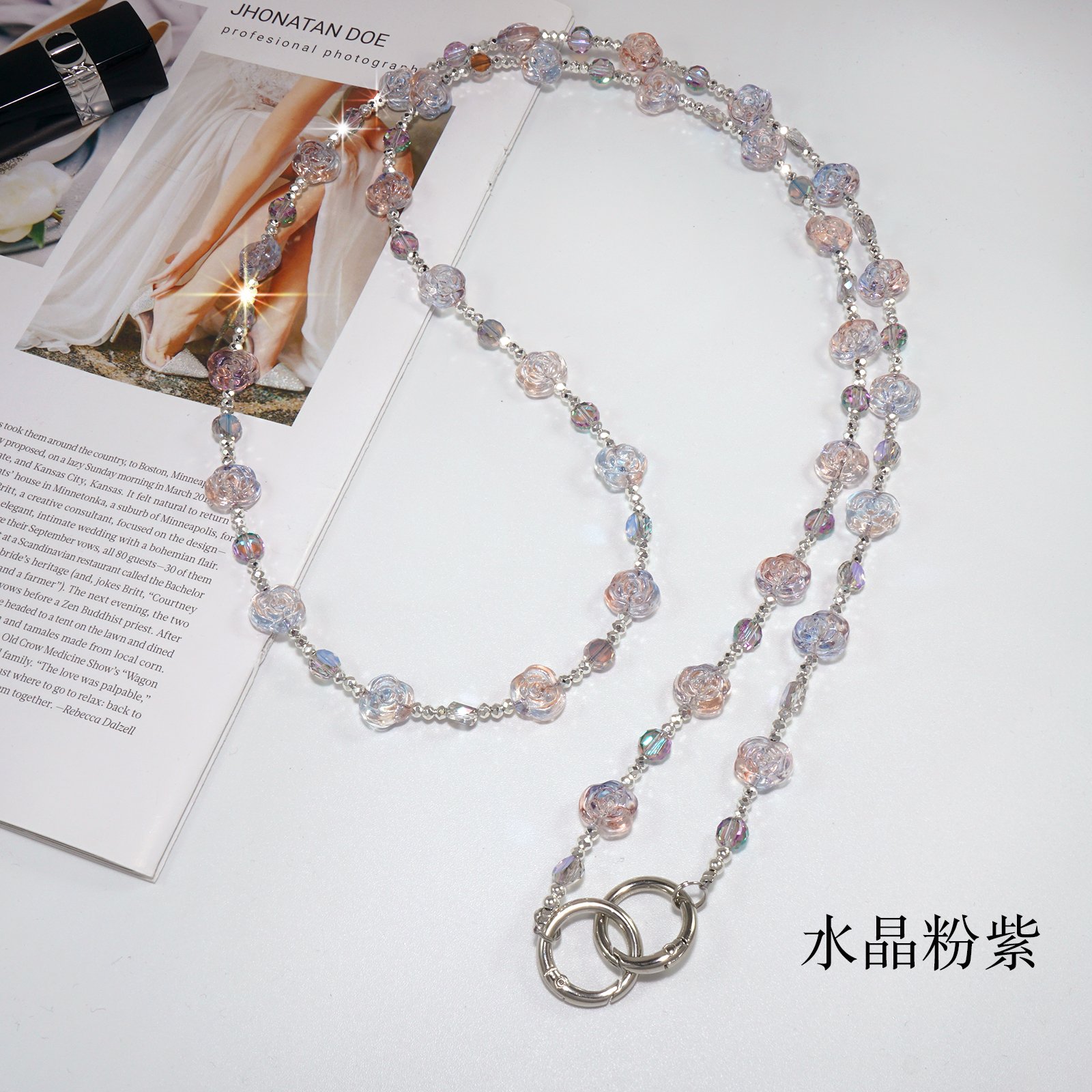 Rose Crystal Crossbody Lanyard