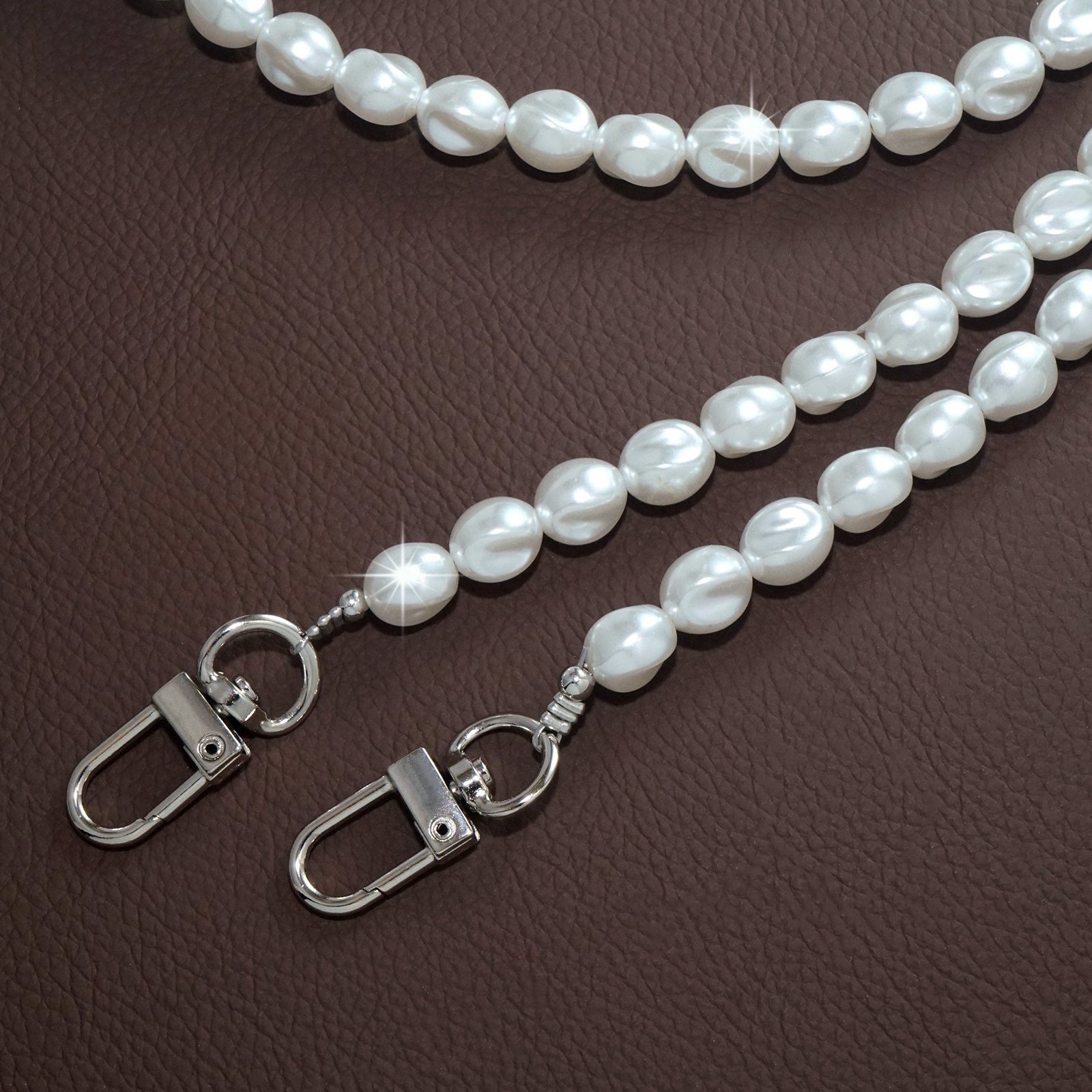 pearl beaded crossbody lanyard chain