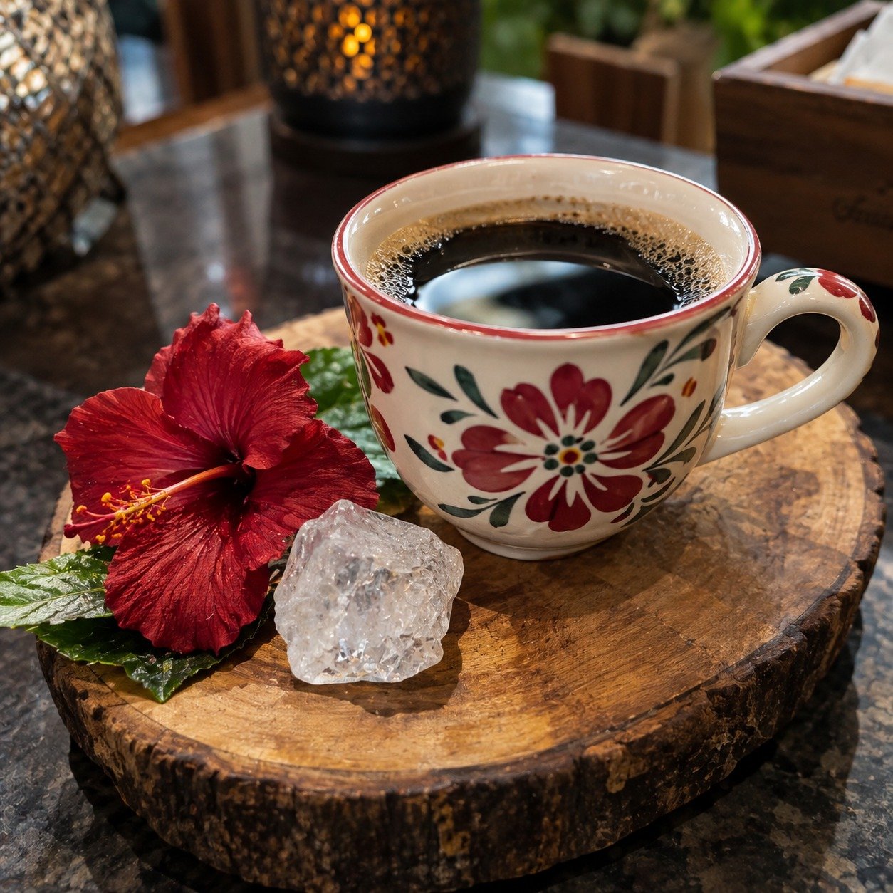 Green tea and coffee